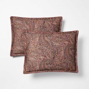 Ralph Lauren Hallie Paisley Standard Pillow Shams Covers Set of 2  Tan Multi New